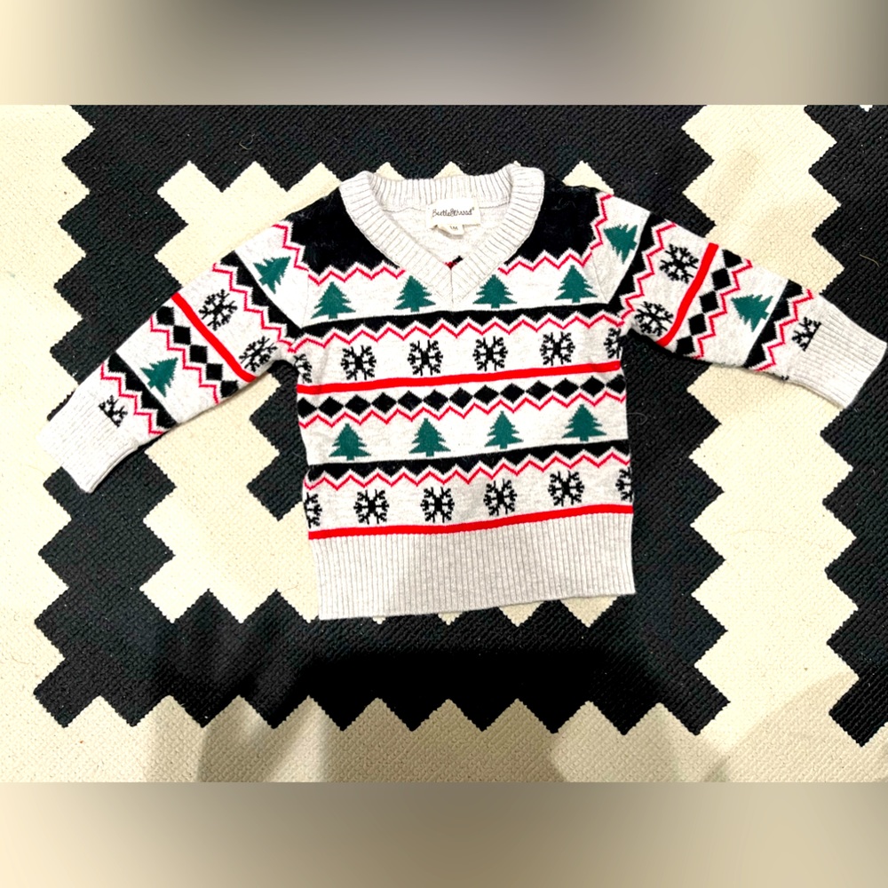 3 month Beetle & Thread Christmas holiday sweater